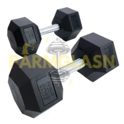 Rubber-coated dumbbell balls (5 lbs each) in New York